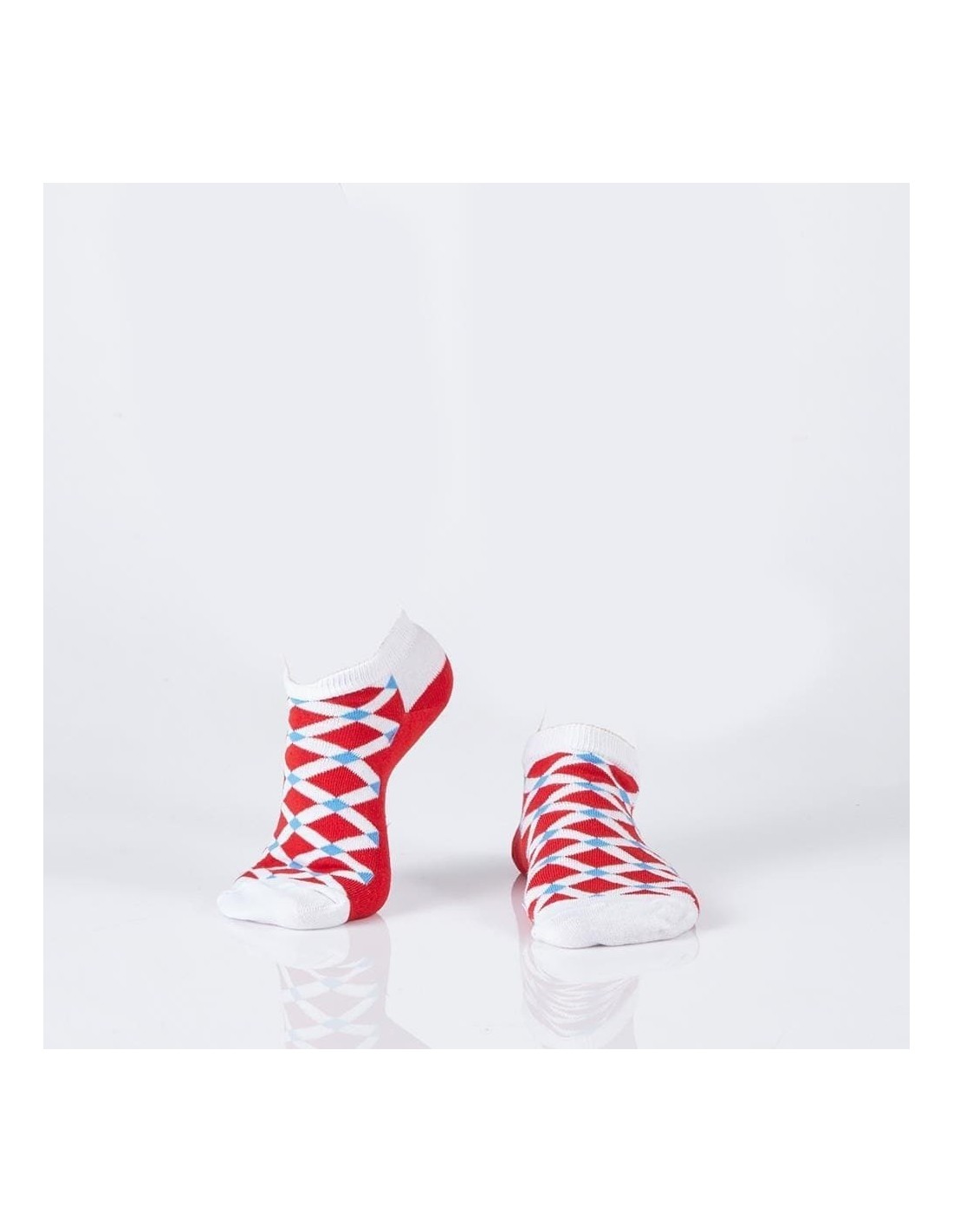 Red short women\'s rhombus socks SD36 - Online store - Boutique